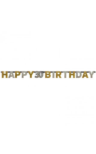 Picture of 30TH GOLD CELEBRATION PAPER BANNER 2.13M
